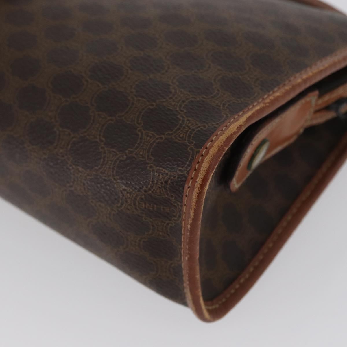 Celine Macadam Pochette Canvas And Leather Brown Canvas Clutche & Pouche Bag