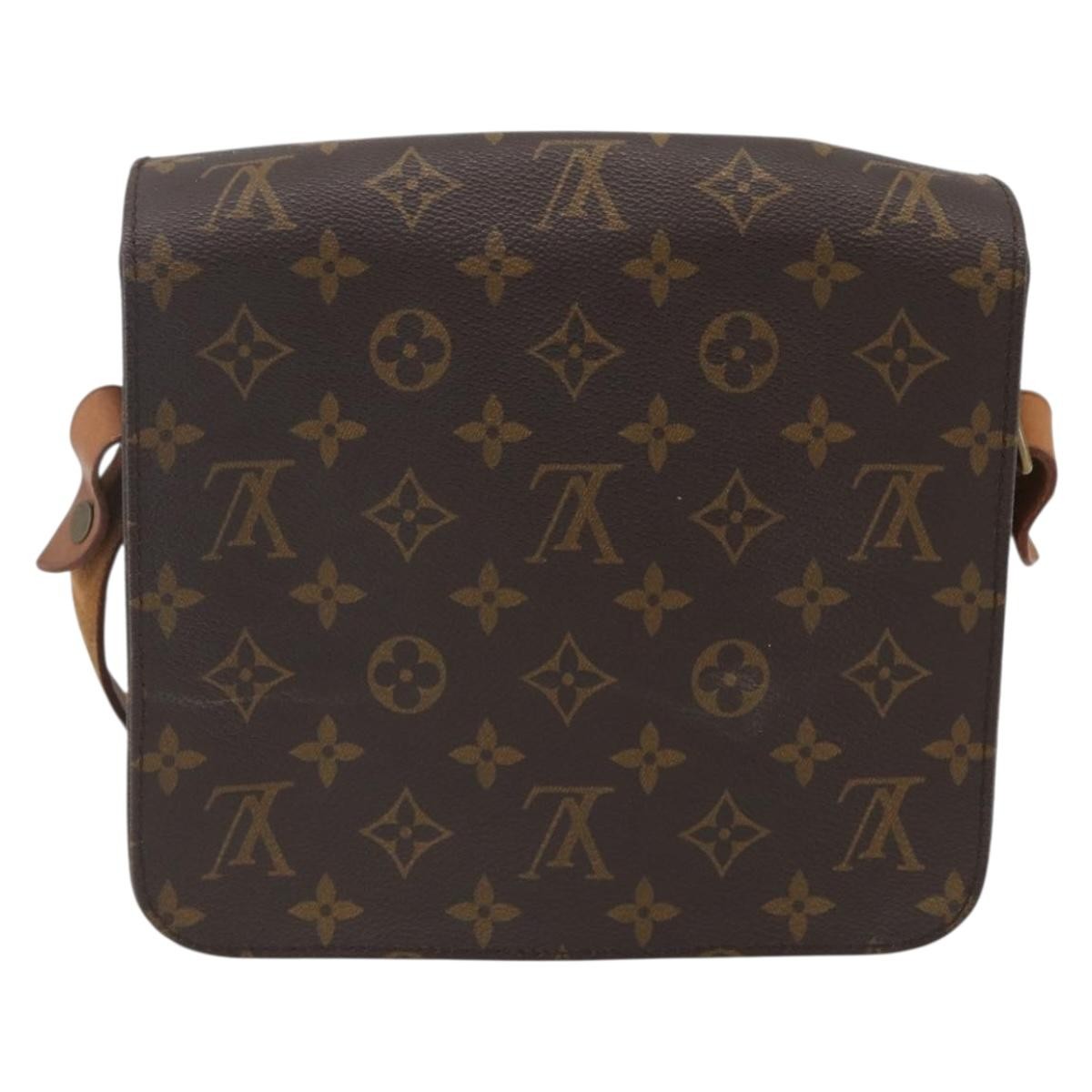 Louis Vuitton Cartouchiere Handbag Monogram Canvas Brown Canvas Shoulder Bag