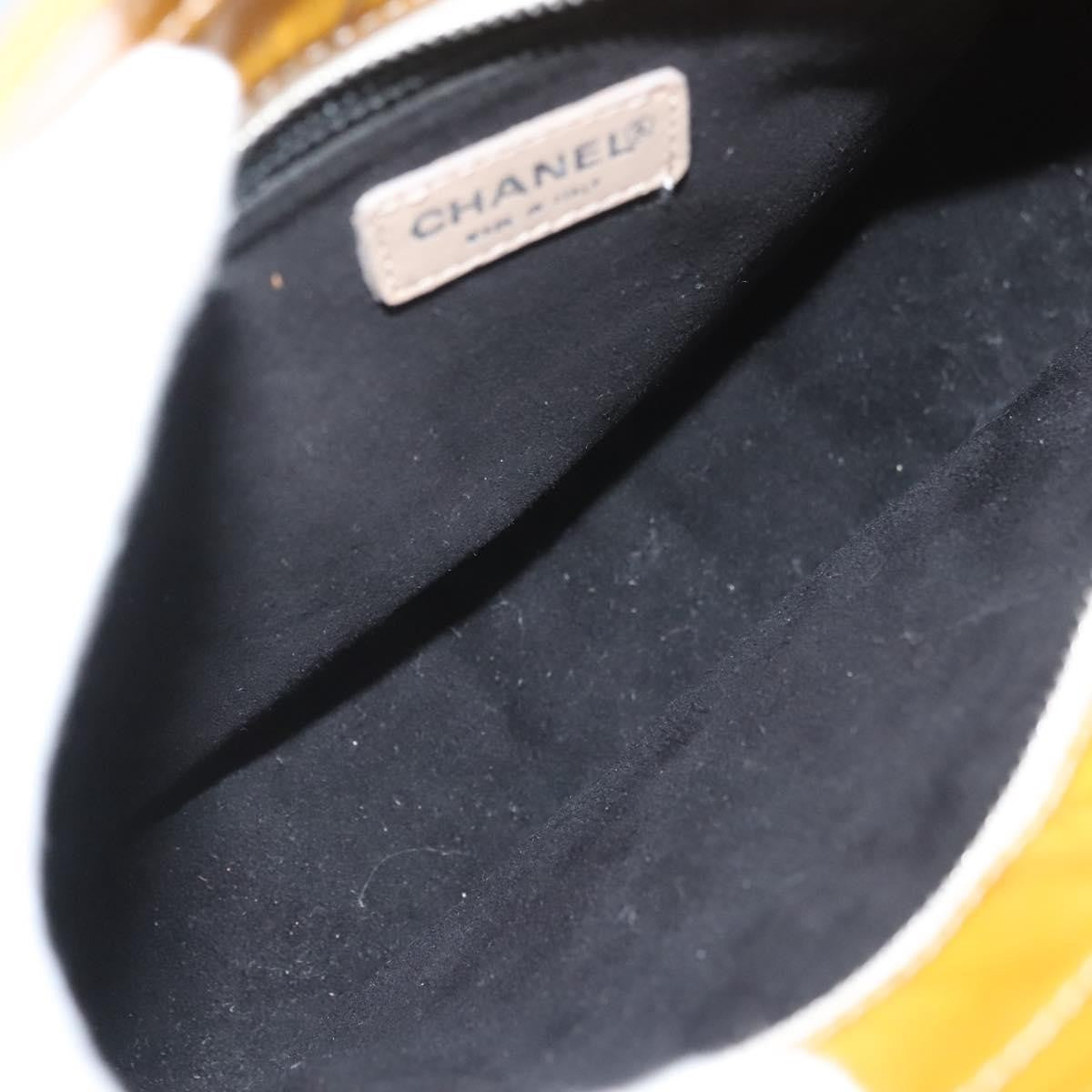 Chanel Chocolate Bar Cc Tote Quilted Patent Yellow Patent_Leather Handbag