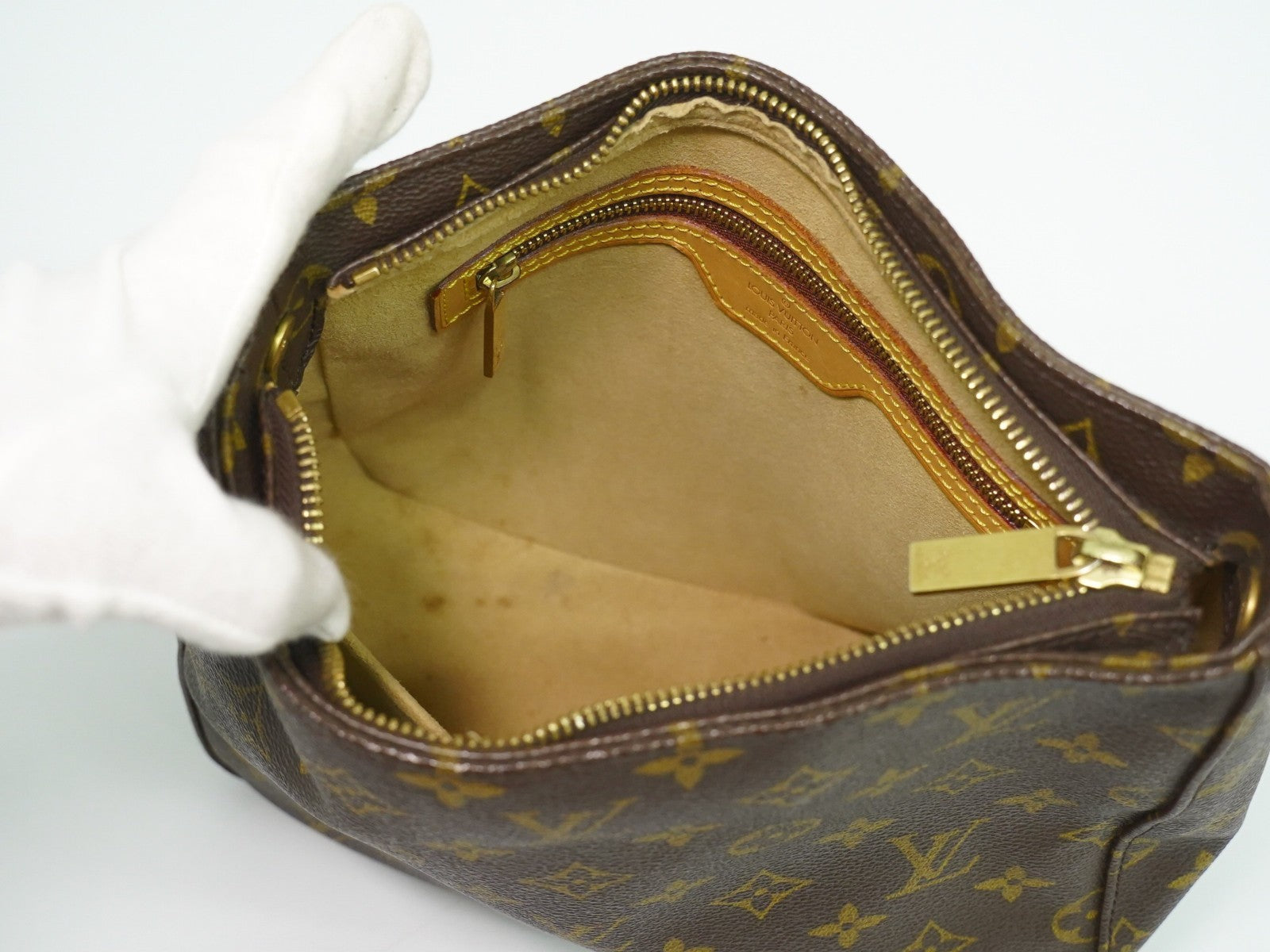 Louis Vuitton Monogram Looping Handbag Monogram Canvas Brown Canvas Shoulder Bag