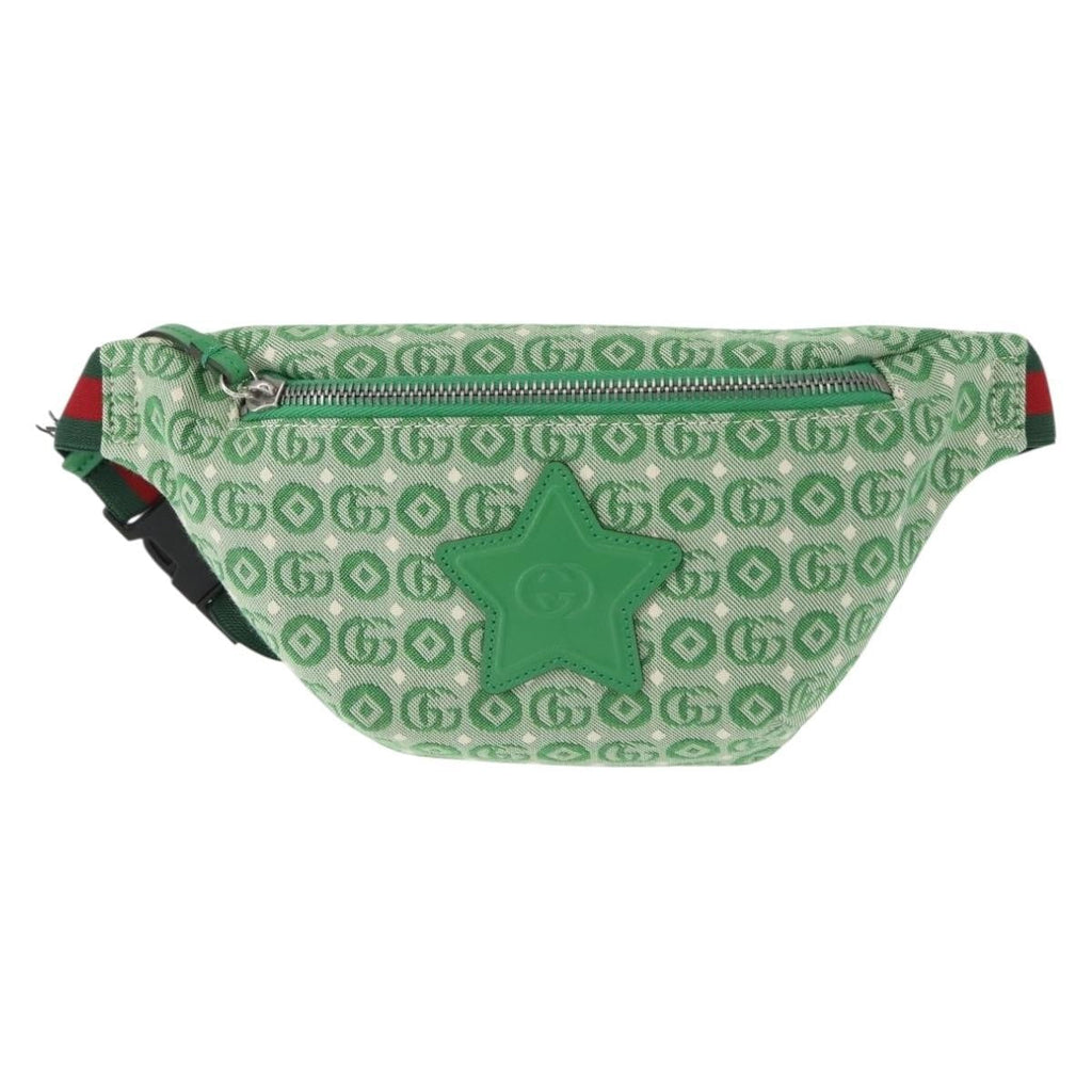 Gucci Waist Pouch Belt Bag Gg Canvas Green Canvas Clutche & Pouche Bag (Pre-Owned)