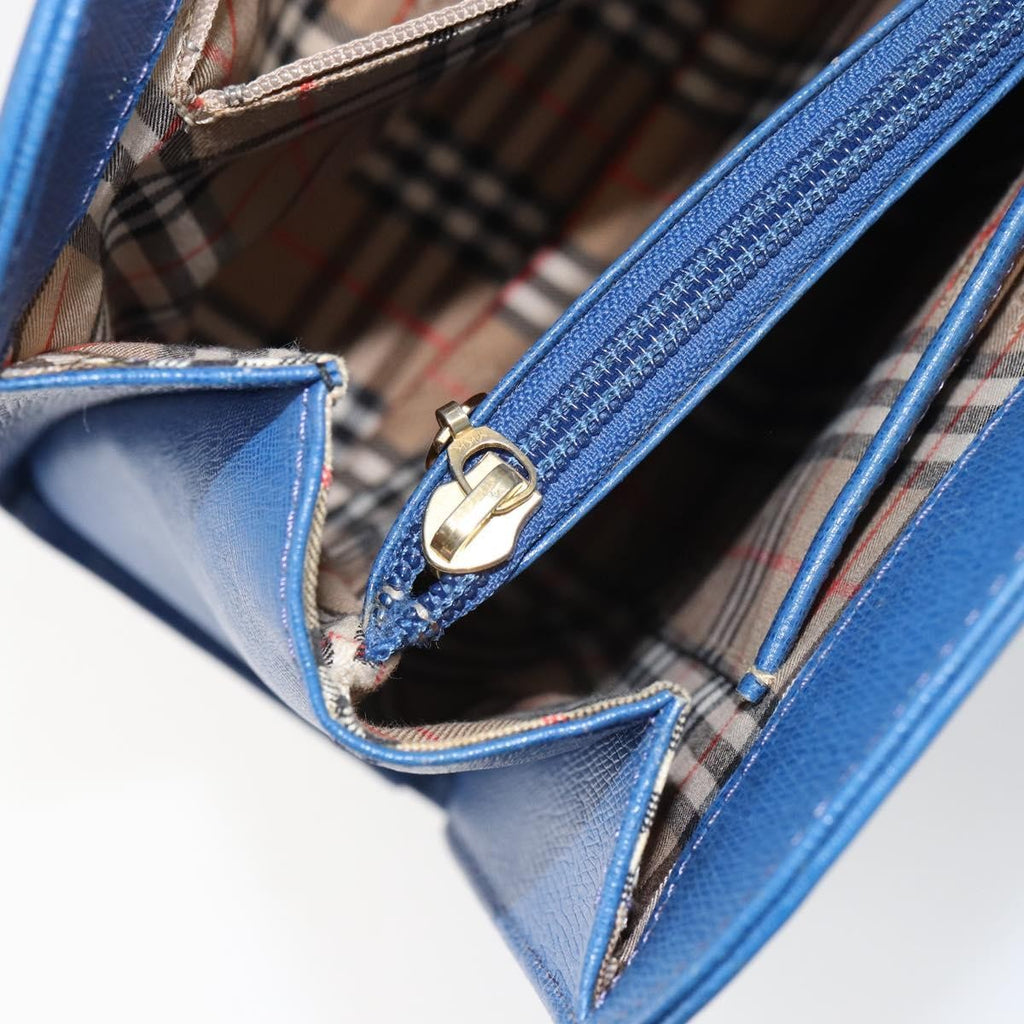 Burberry Vintage Handbag Leather Blue Leather Handbag