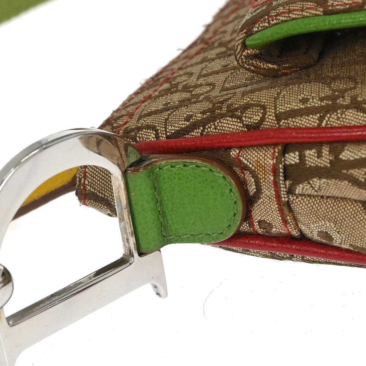 Christian Dior Vintage Rasta Saddle Messenger Bag Diorissimo Canvas Multicolour Canvas Shoulder Bag Bag (Pre-Owned)