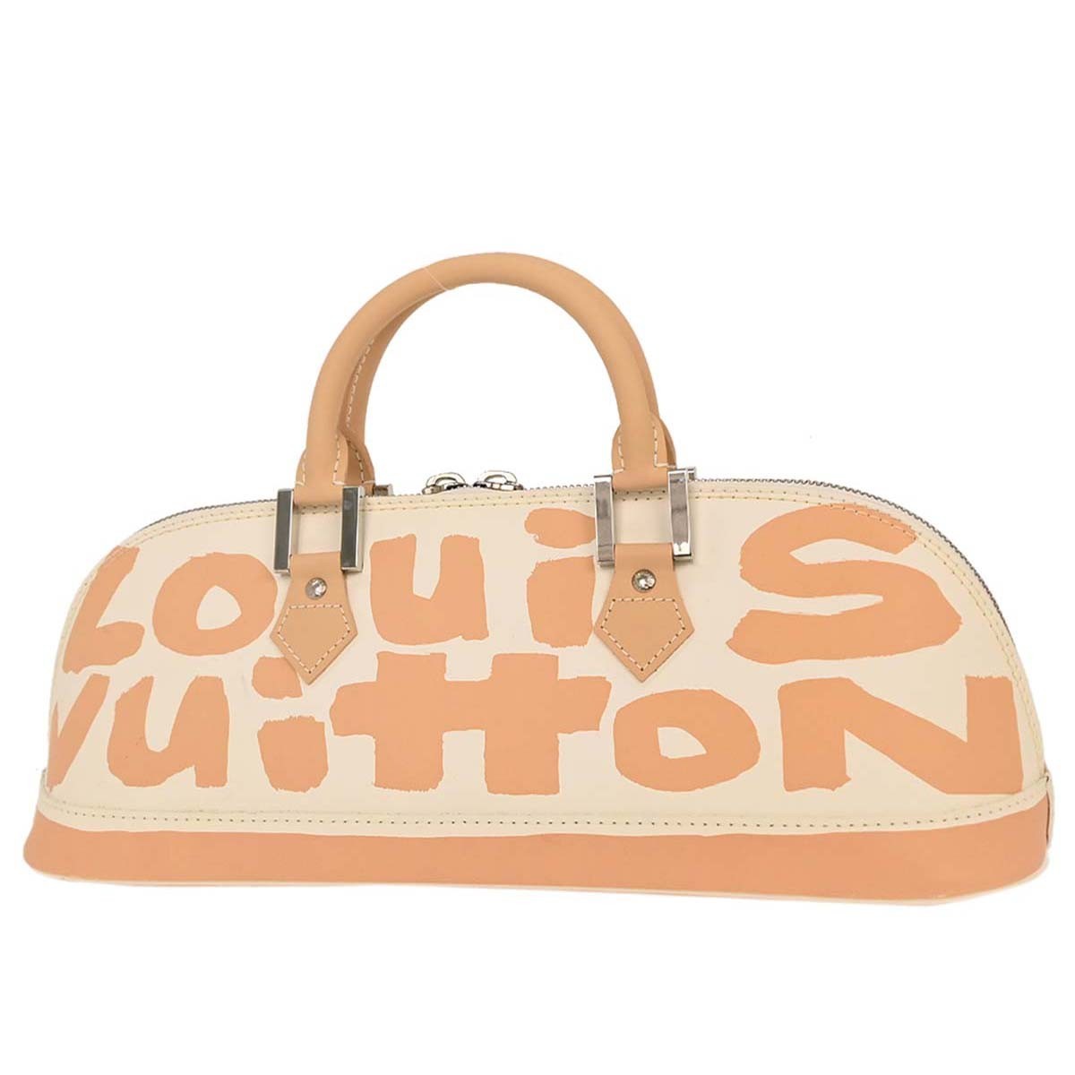 Louis Vuitton Alma Handbag Limited Edition Graffiti Leather Beige Leather Handbag