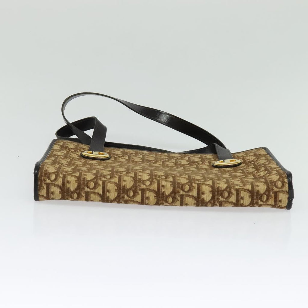 Christian Dior Vintage Trotter Handbag Canvas Brown Canvas Handbag (Pre-Owned)