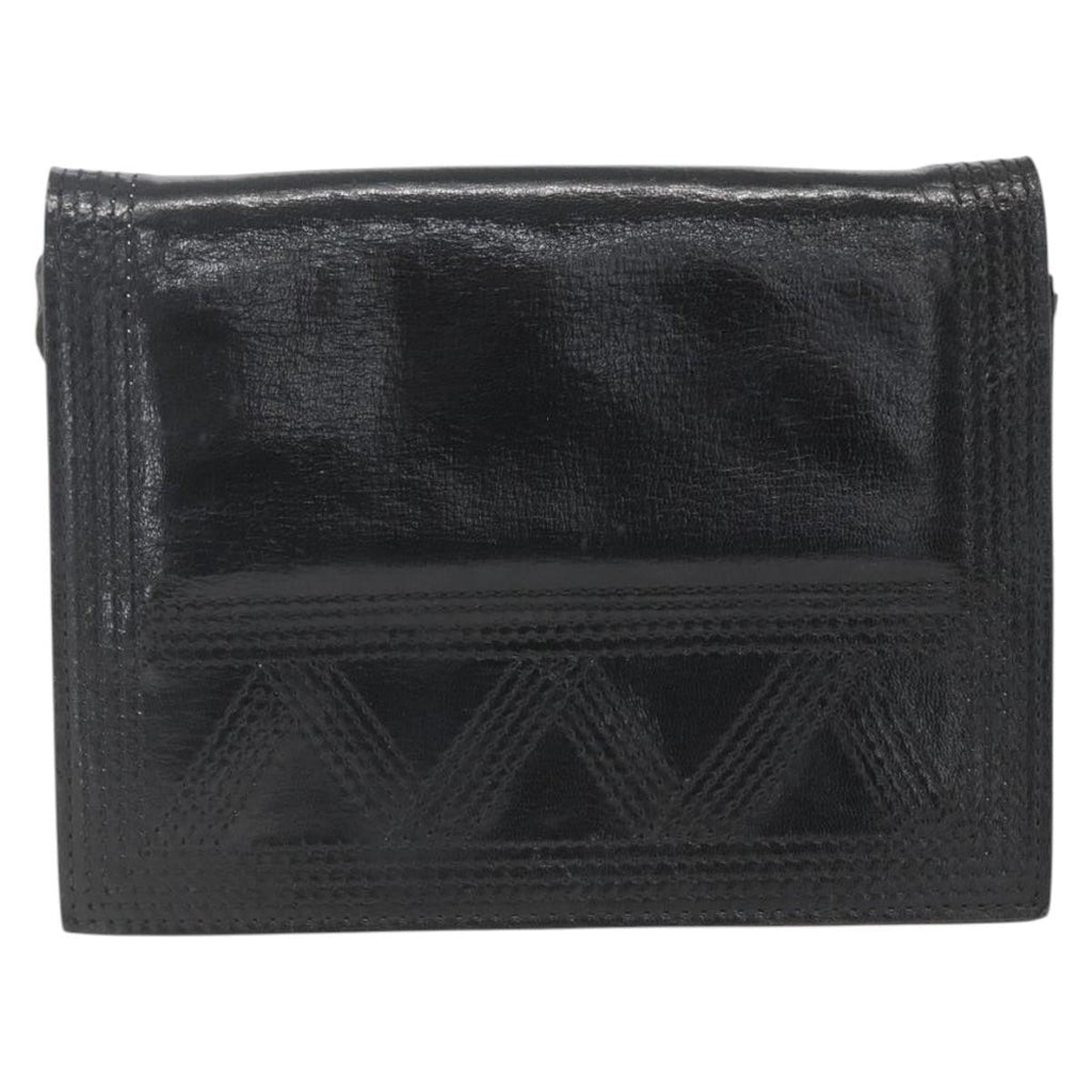 Saint Laurent Vintage Shoulder Bag Leather Black Leather Shoulder Bag Bag (Pre-Owned)