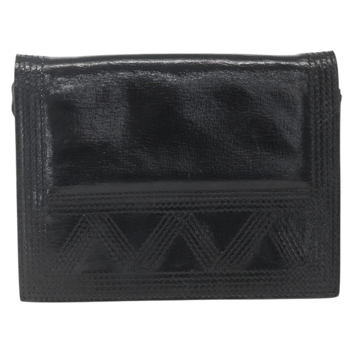 Saint Laurent Vintage Shoulder Bag Leather Black Leather Shoulder Bag Bag (Pre-Owned)
