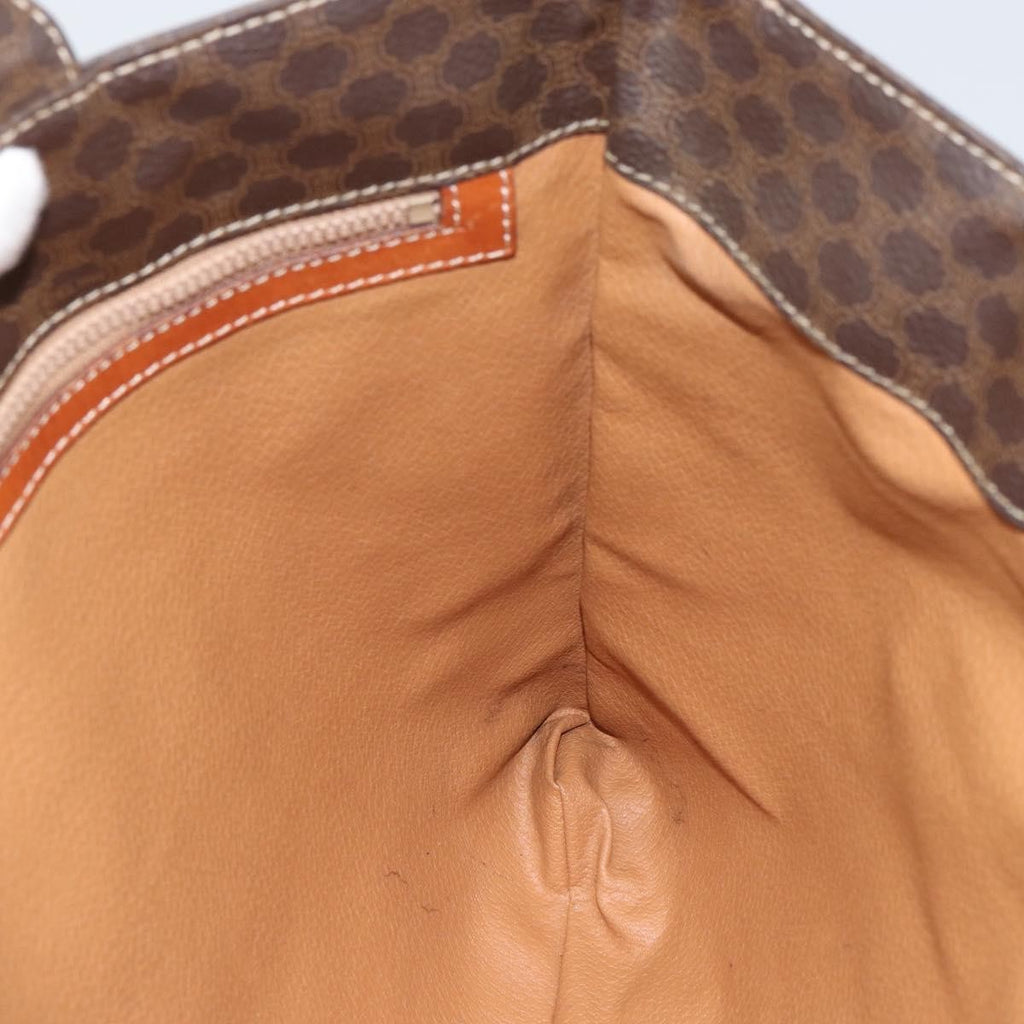 Celine Vintage Macadam Tote Bag Canvas Brown Canvas Tote Bag Bag