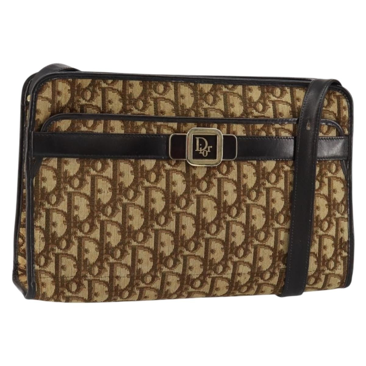 Christian Dior Trotter Shoulder Bag Canvas Beige Canvas Shoulder Bag Bag (Pre-Owned)