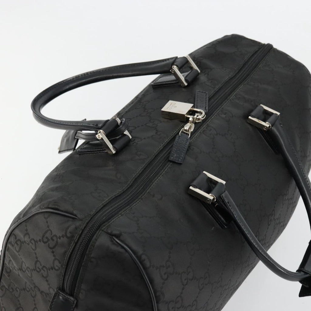 Gucci Duffle Bag Jumbo Gg Embossed Leather Black Pvc Handbag (Pre-Owned)
