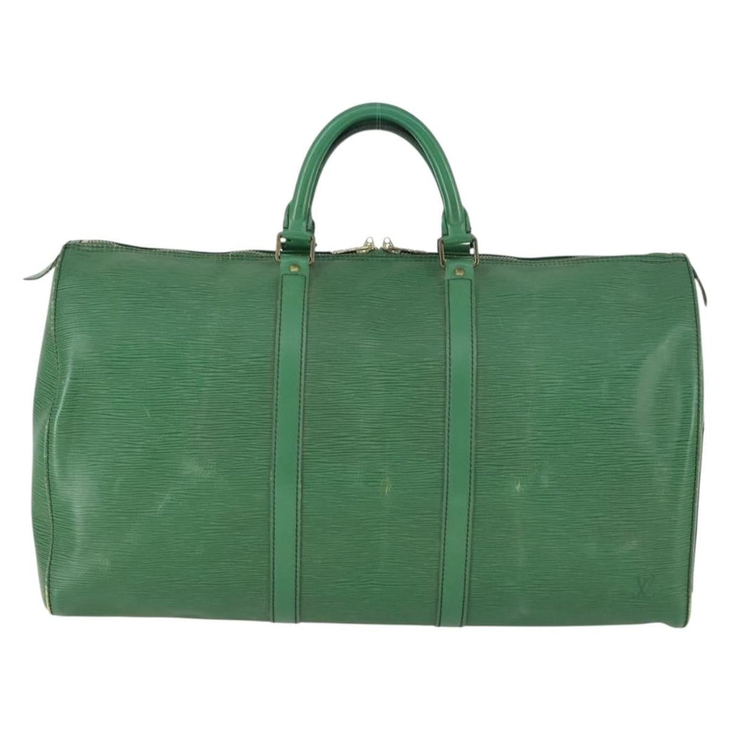 Louis Vuitton Keepall Bag Epi Leather Green Leather Travel Bag