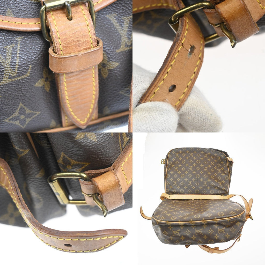 Louis Vuitton Saumur Handbag Monogram Canvas Brown Canvas Shoulder Bag