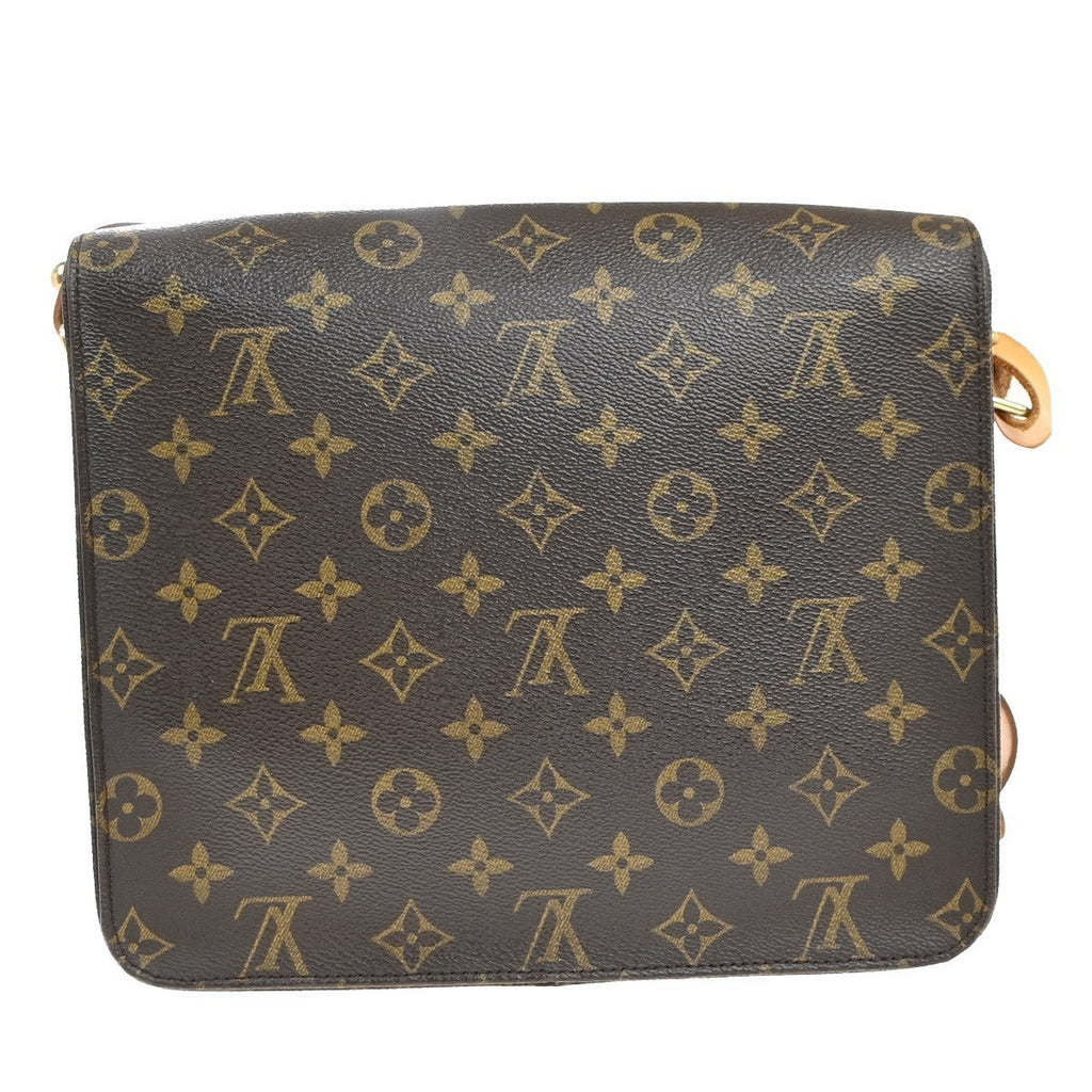 Louis Vuitton Cartouchiere Handbag Monogram Canvas Brown Canvas Shoulder Bag