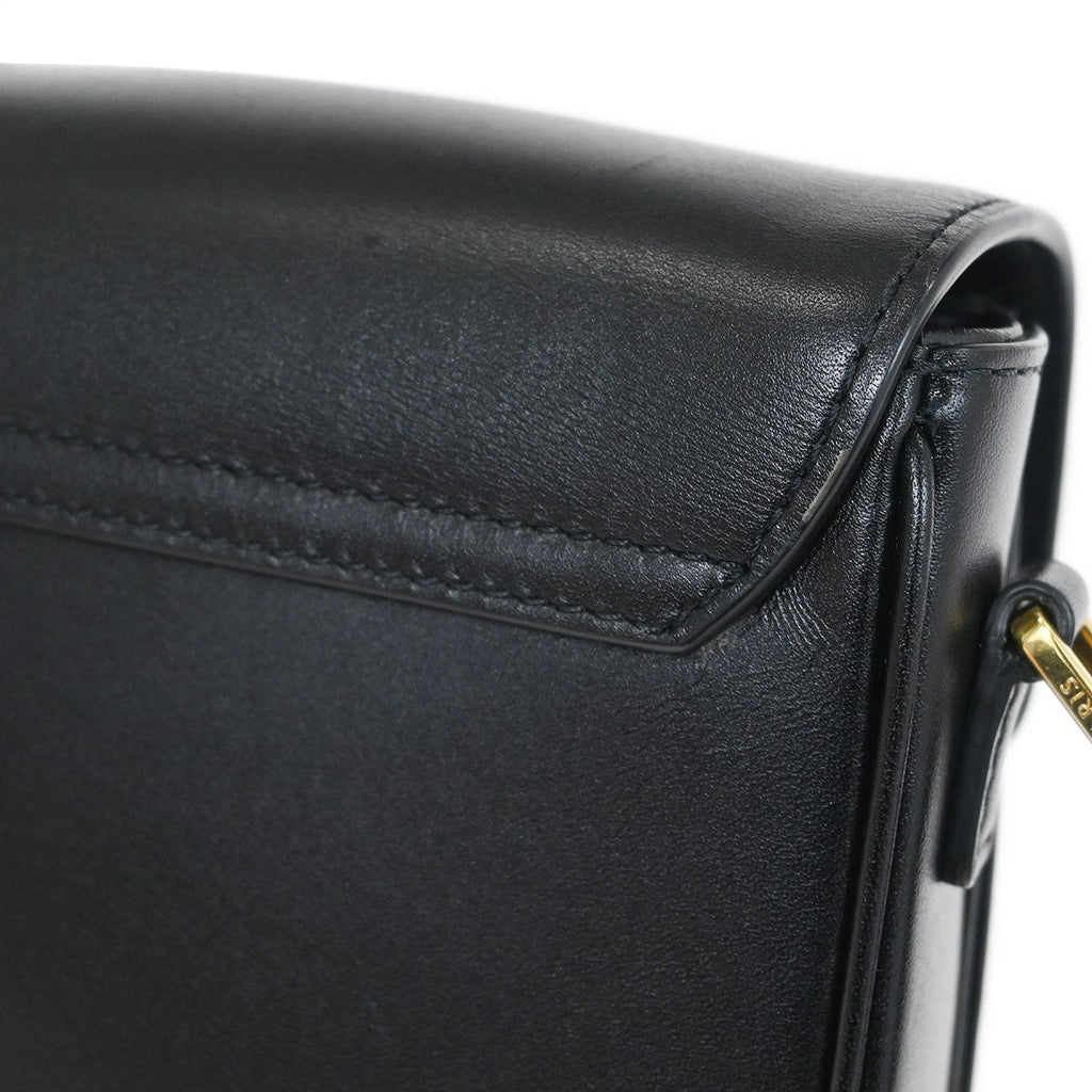 Celine C Bag Leather Small Black Leather Shoulder Bag Bag