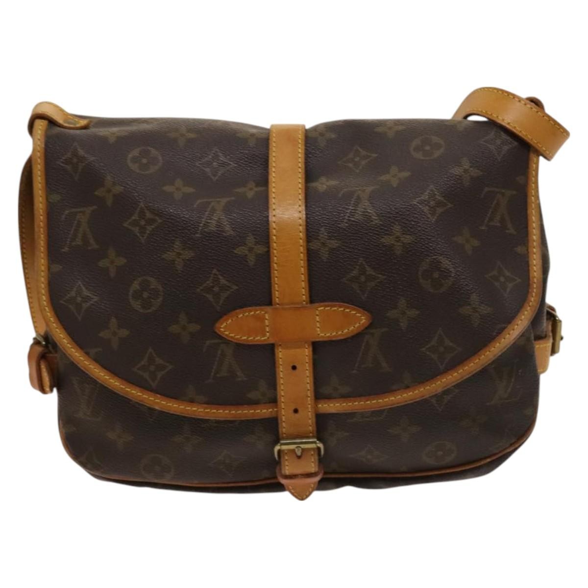 Louis Vuitton Saumur Handbag Monogram Canvas Brown Canvas Shoulder Bag