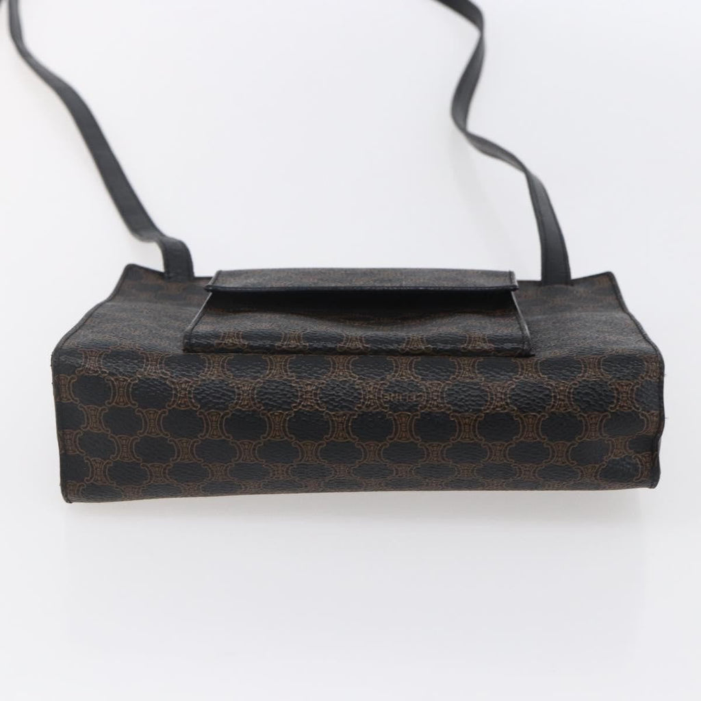 Celine Vintage Macadam Shoulder Bag Canvas Black Canvas Shoulder Bag Bag