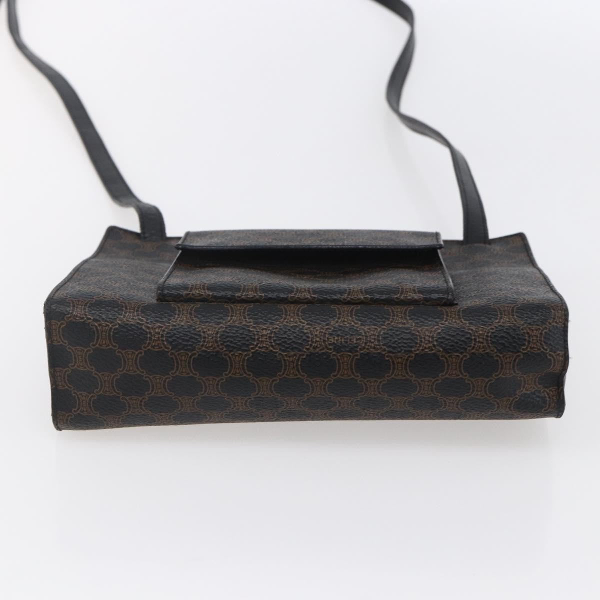Celine Vintage Macadam Shoulder Bag Canvas Black Canvas Shoulder Bag Bag