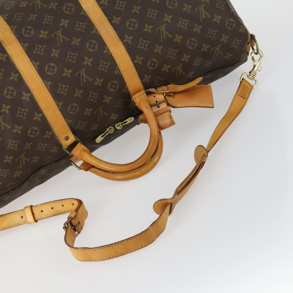 Louis Vuitton Keepall Bandouliere Bag Monogram Canvas Brown Canvas Travel Bag