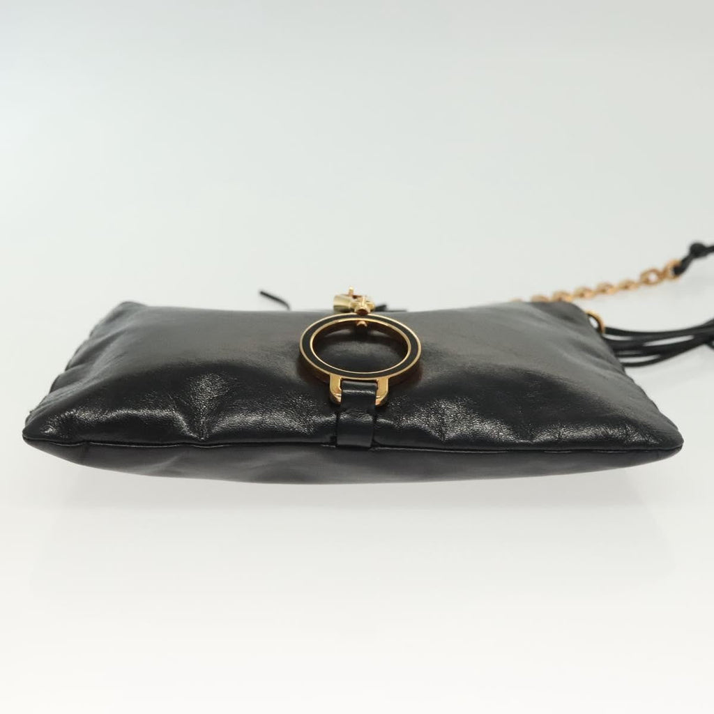 Prada Bow Shoulder Bag Vernice Saffiano Leather Black Leather Bag