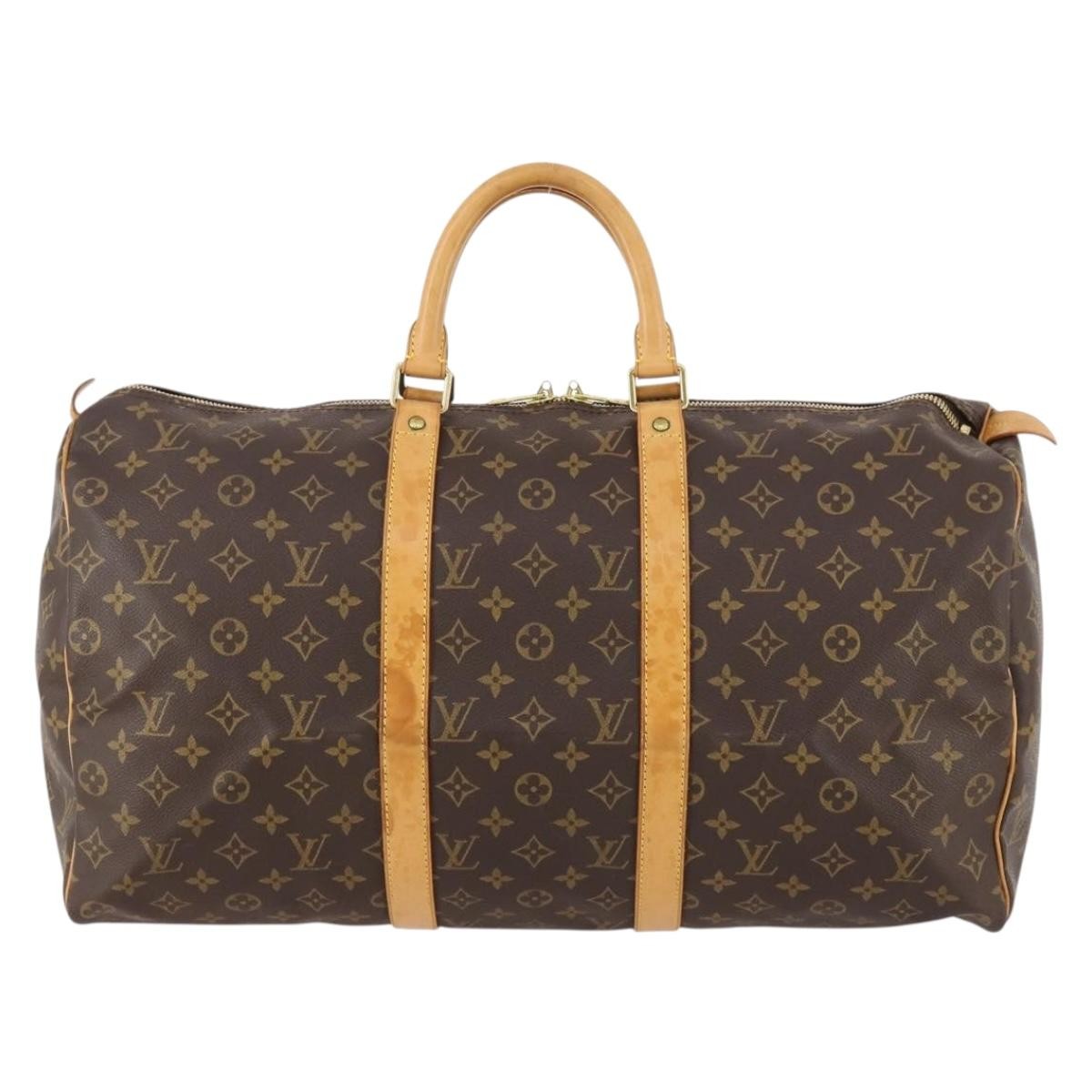 Louis Vuitton Keepall Bag Monogram Canvas Brown Canvas Travel Bag