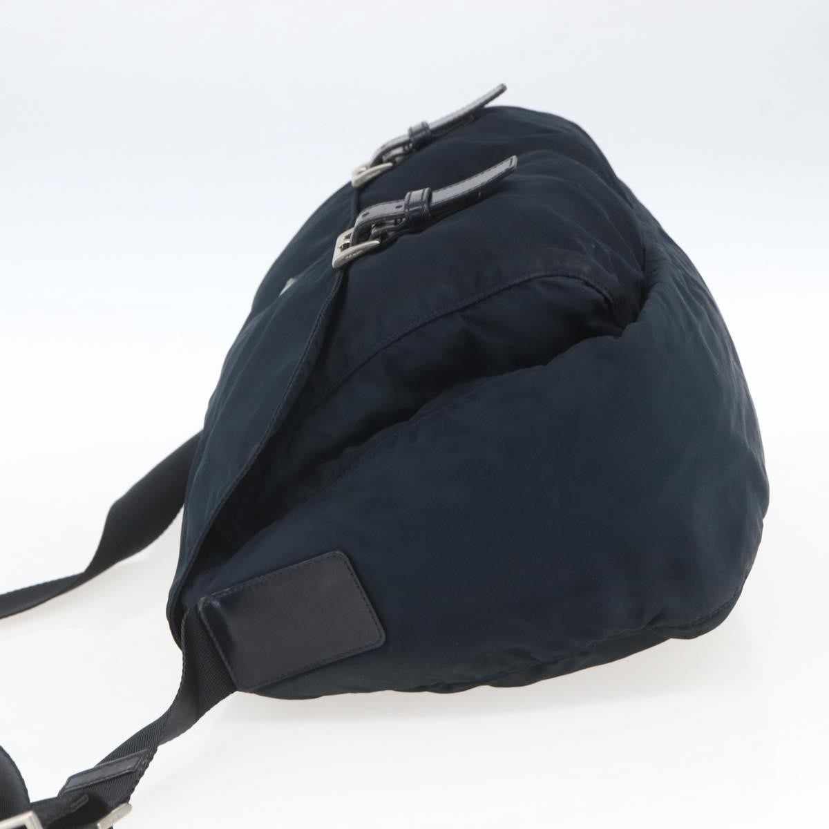 Prada Zip Buckle Messenger Bag Tessuto Navy Nylon Shoulder Bag Bag