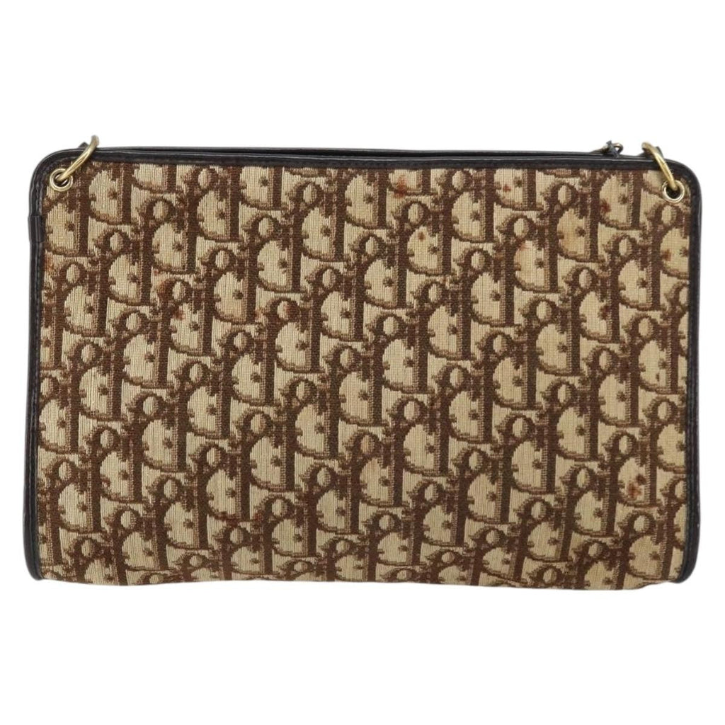 Christian Dior Vintage Trotter Shoulder Bag Canvas Beige Canvas Shoulder Bag Bag (Pre-Owned)