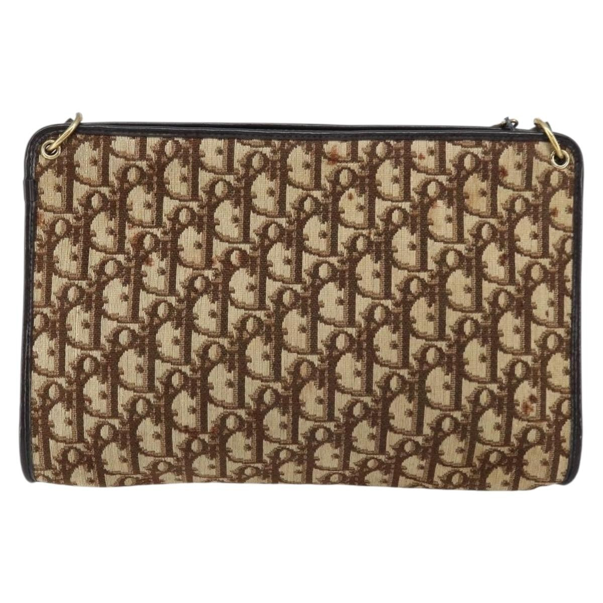 Christian Dior Vintage Trotter Shoulder Bag Canvas Beige Canvas Shoulder Bag Bag (Pre-Owned)