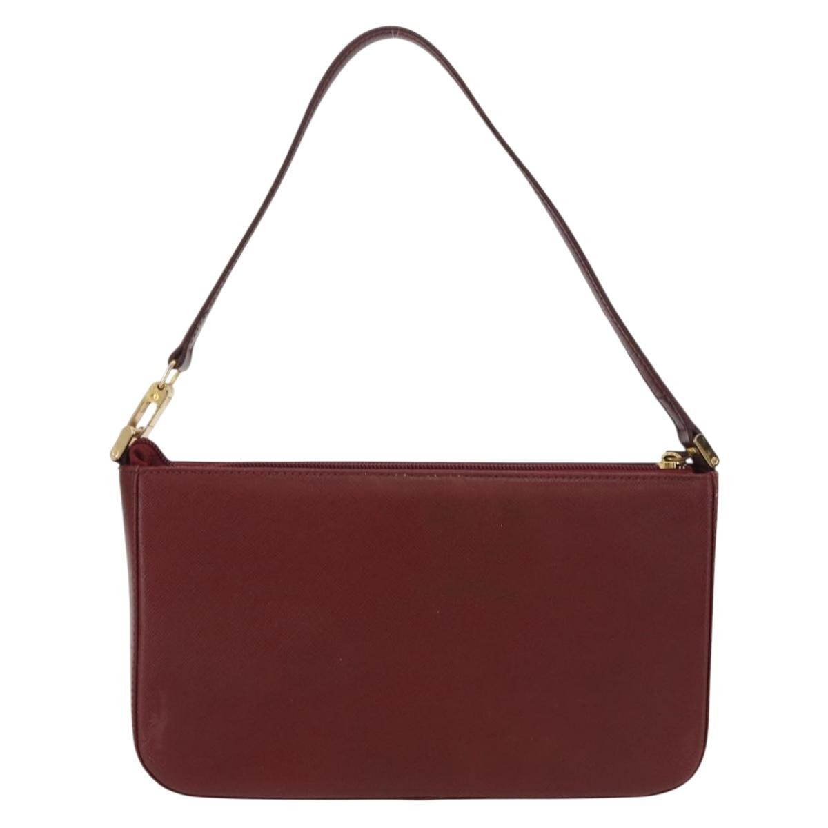 Burberry Vintage Shoulder Bag Leather Burgundy Leather Shoulder Bag