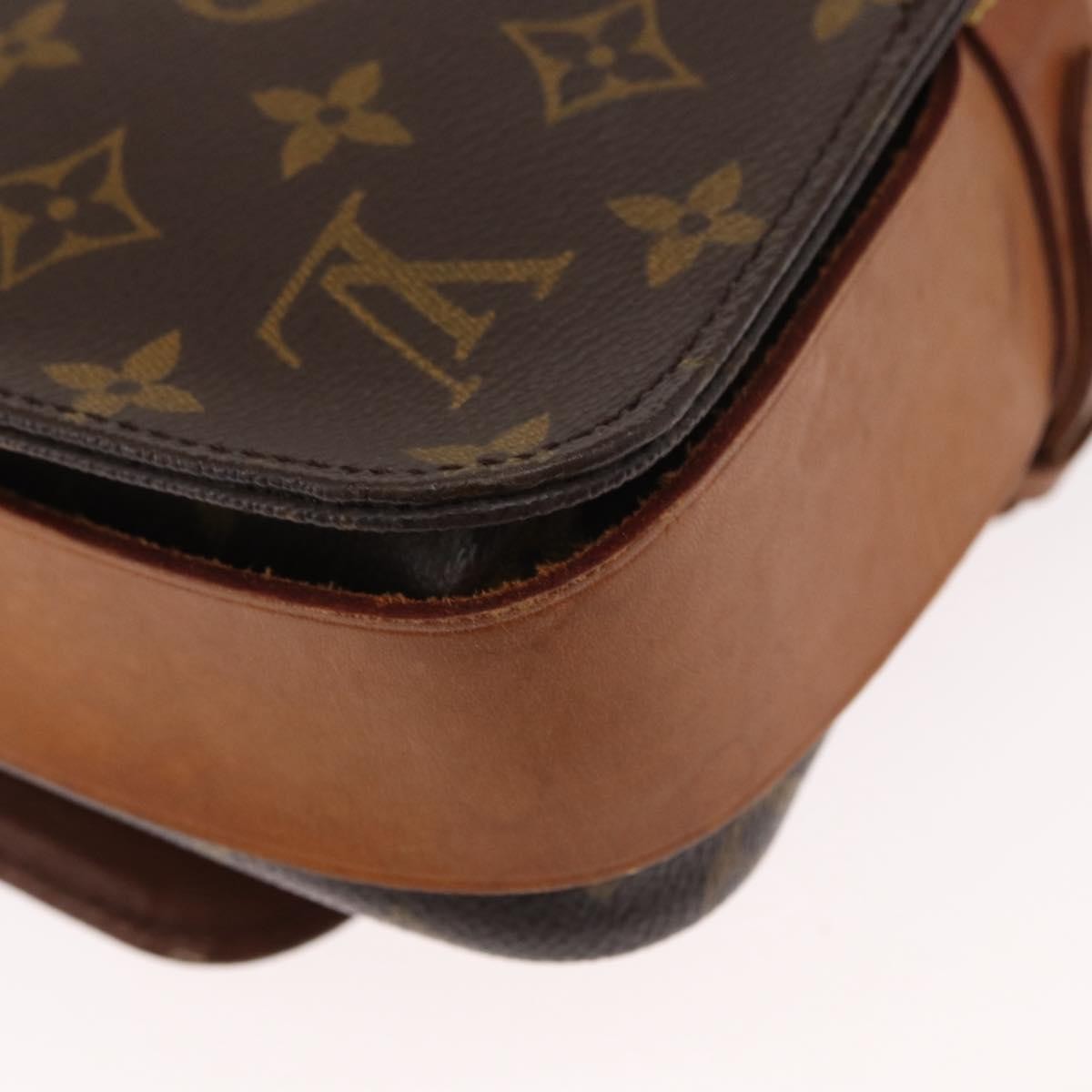Louis Vuitton Cartouchiere Handbag Monogram Canvas Brown Canvas Shoulder Bag