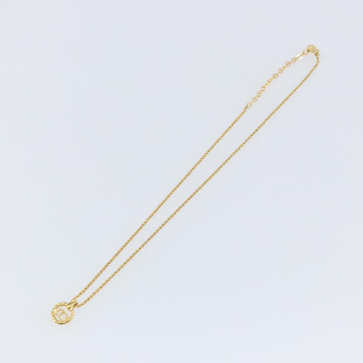 Christian Dior Cd Round Pendant Necklace Metal Gold Metal Necklace Jewelry (Pre-Owned)