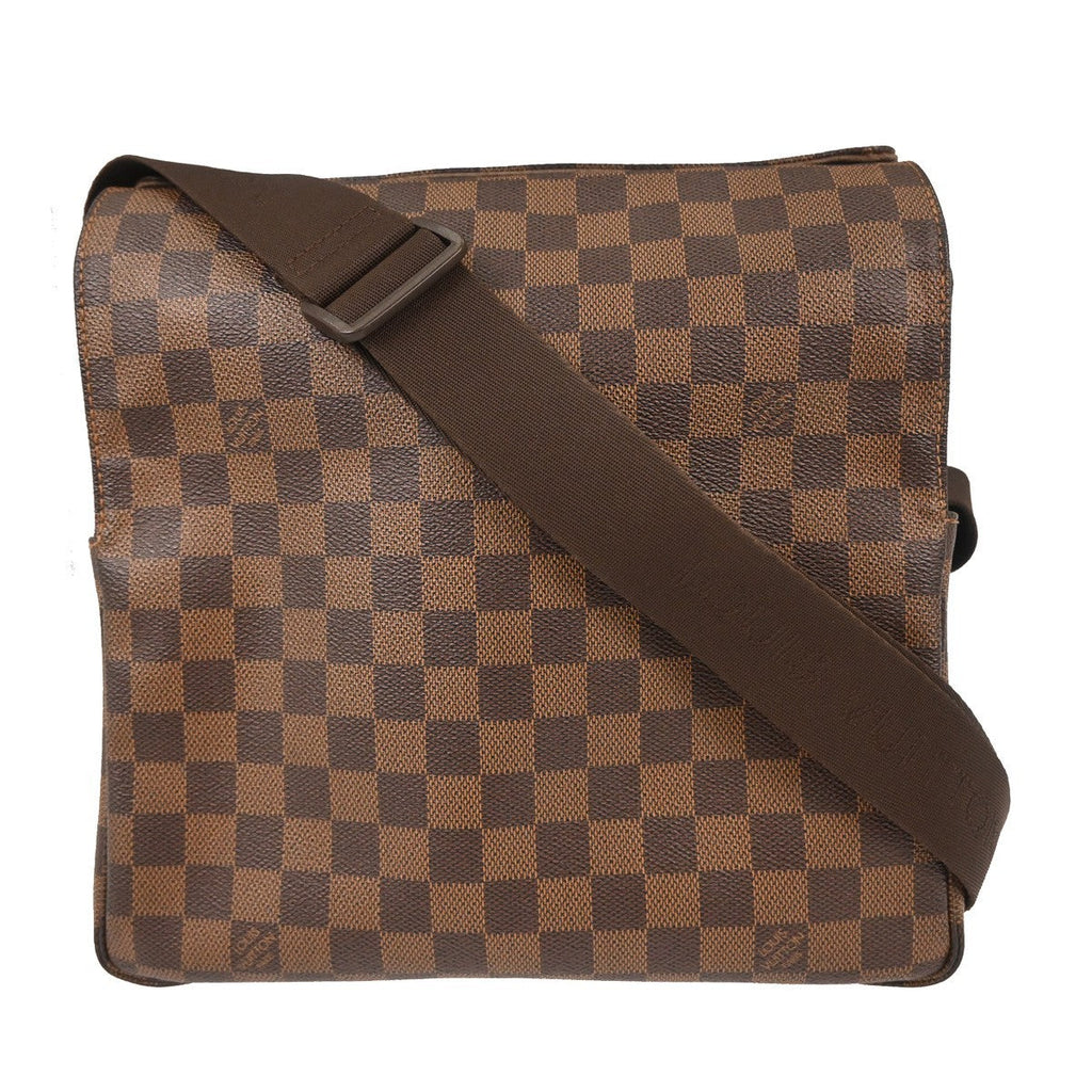 Louis Vuitton Naviglio Handbag Damier Brown Canvas Shoulder Bag