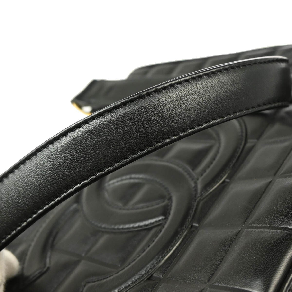 Chanel Chocolate Bar Cc Tote Quilted Leather Black Leather Tote Bag Bag
