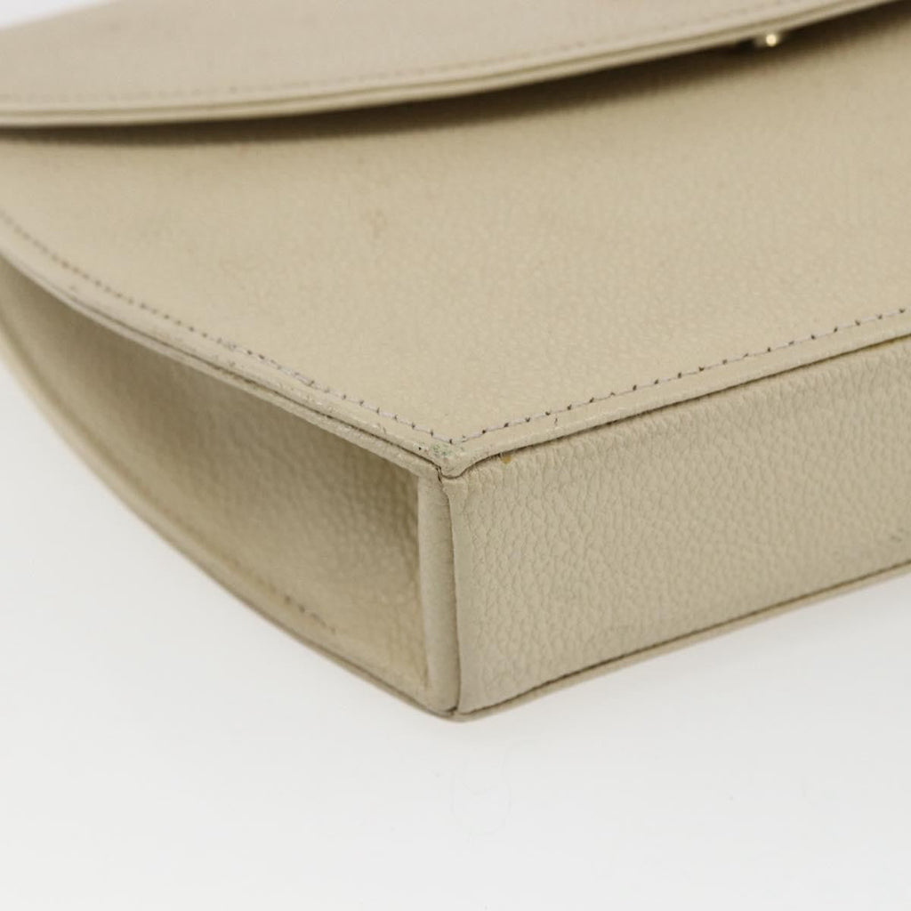 Saint Laurent Vintage Shoulder Bag Leather Ecru Leather Shoulder Bag Bag (Pre-Owned)