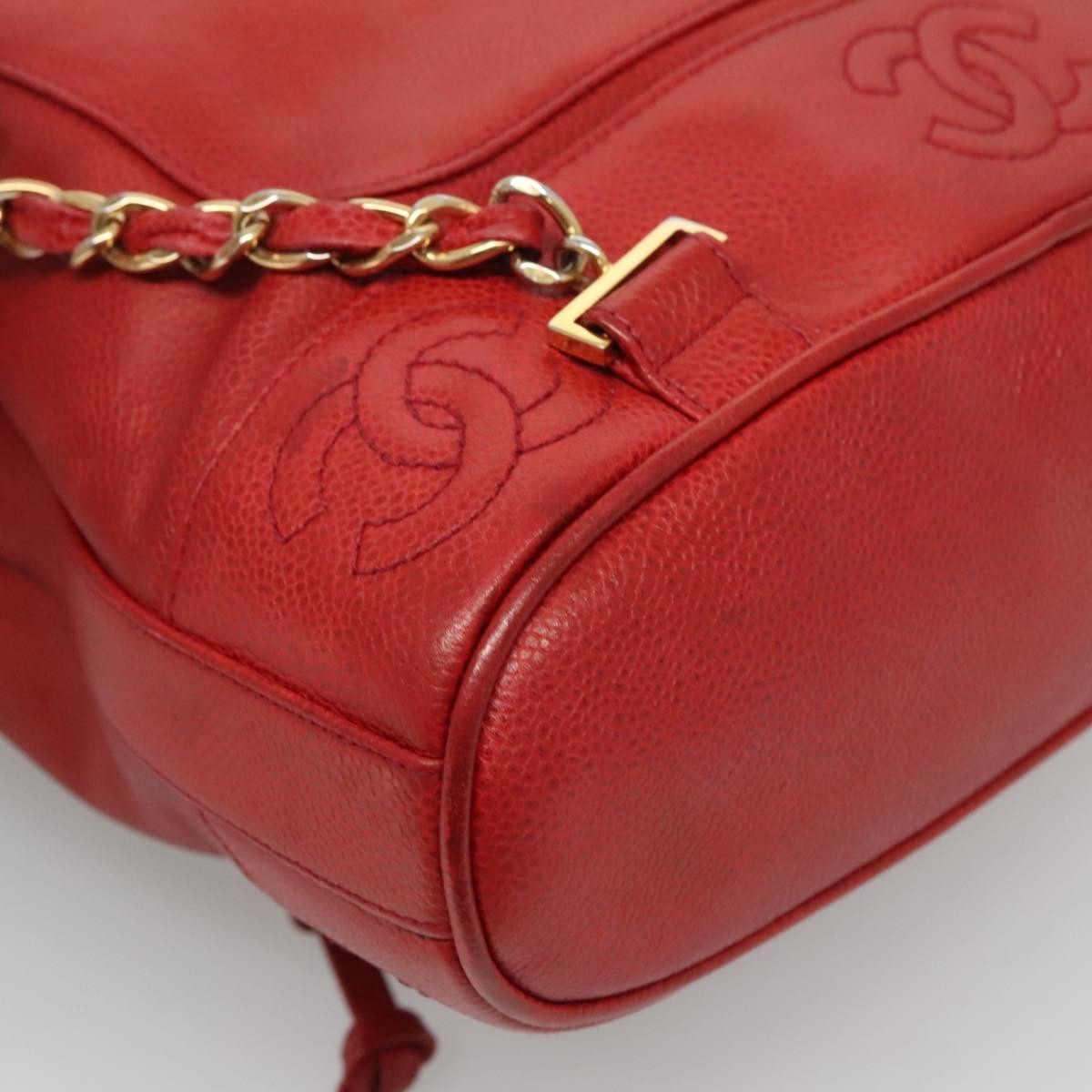 Chanel Vintage Backpack Caviar Red Leather Backpack Bag