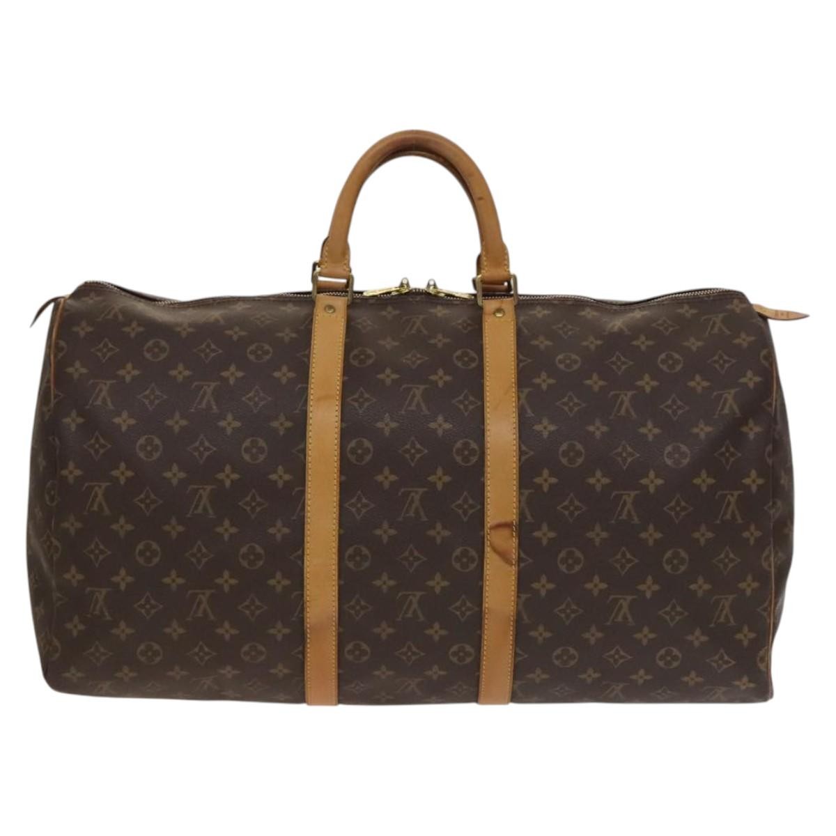 Louis Vuitton Keepall Bag Monogram Canvas Brown Canvas Travel Bag