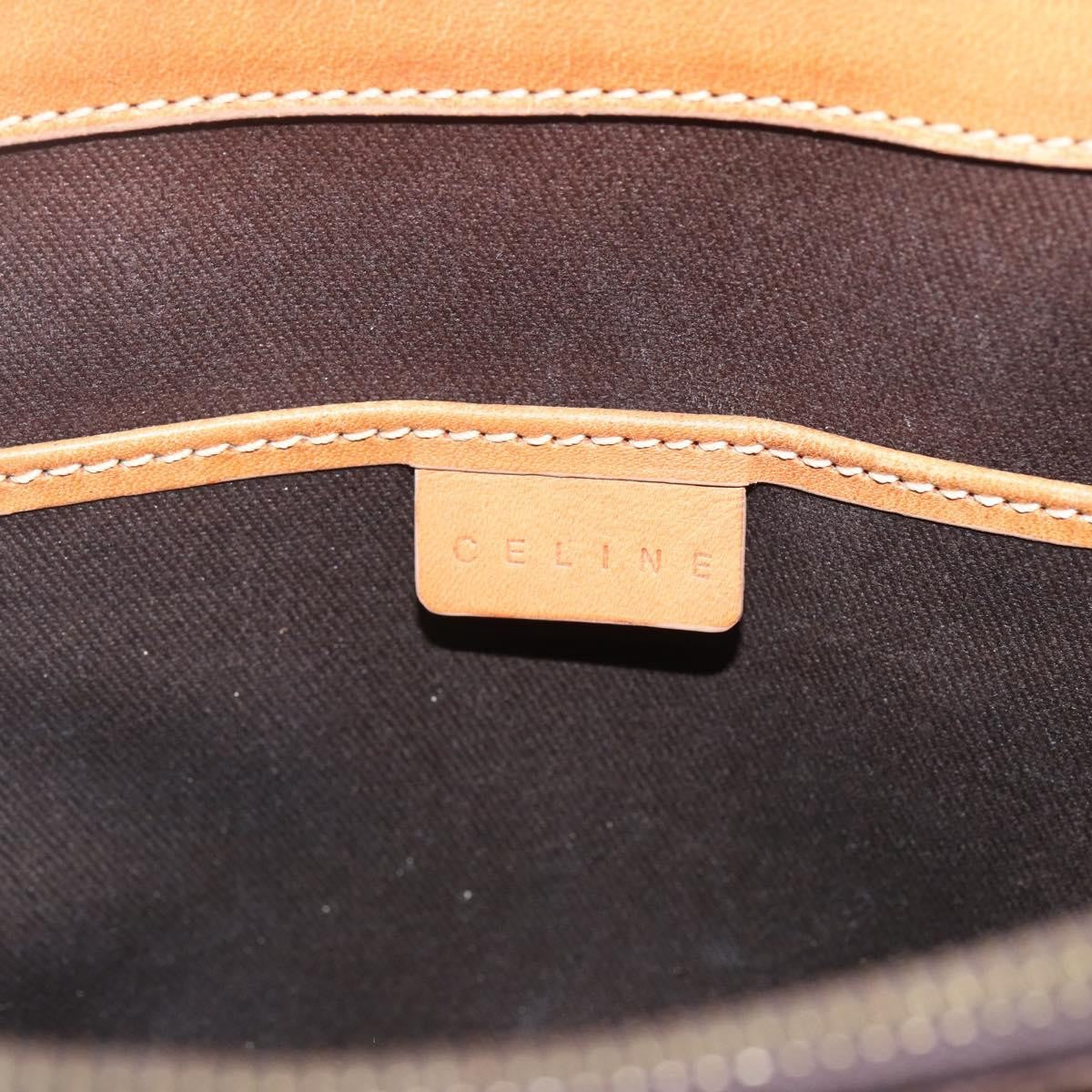 Celine Vintage Macadam Handbag Canvas And Leather Brown Canvas Handbag