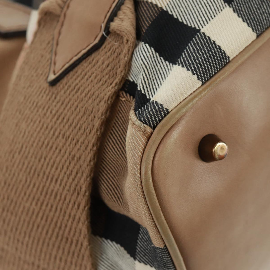 Burberry Brecon Convertible Tote House Check Canvas Beige Canvas Tote Bag