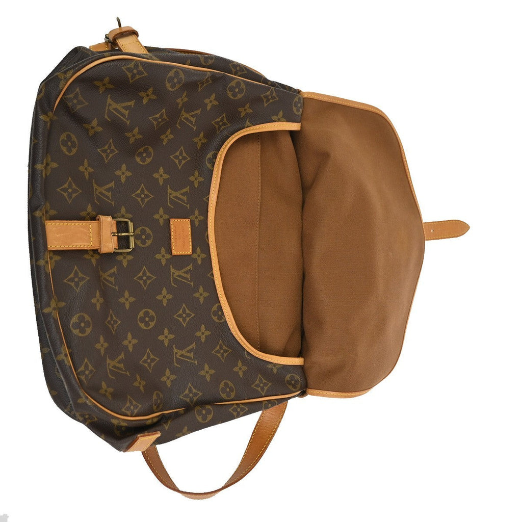 Louis Vuitton Saumur Handbag Monogram Canvas Brown Canvas Shoulder Bag