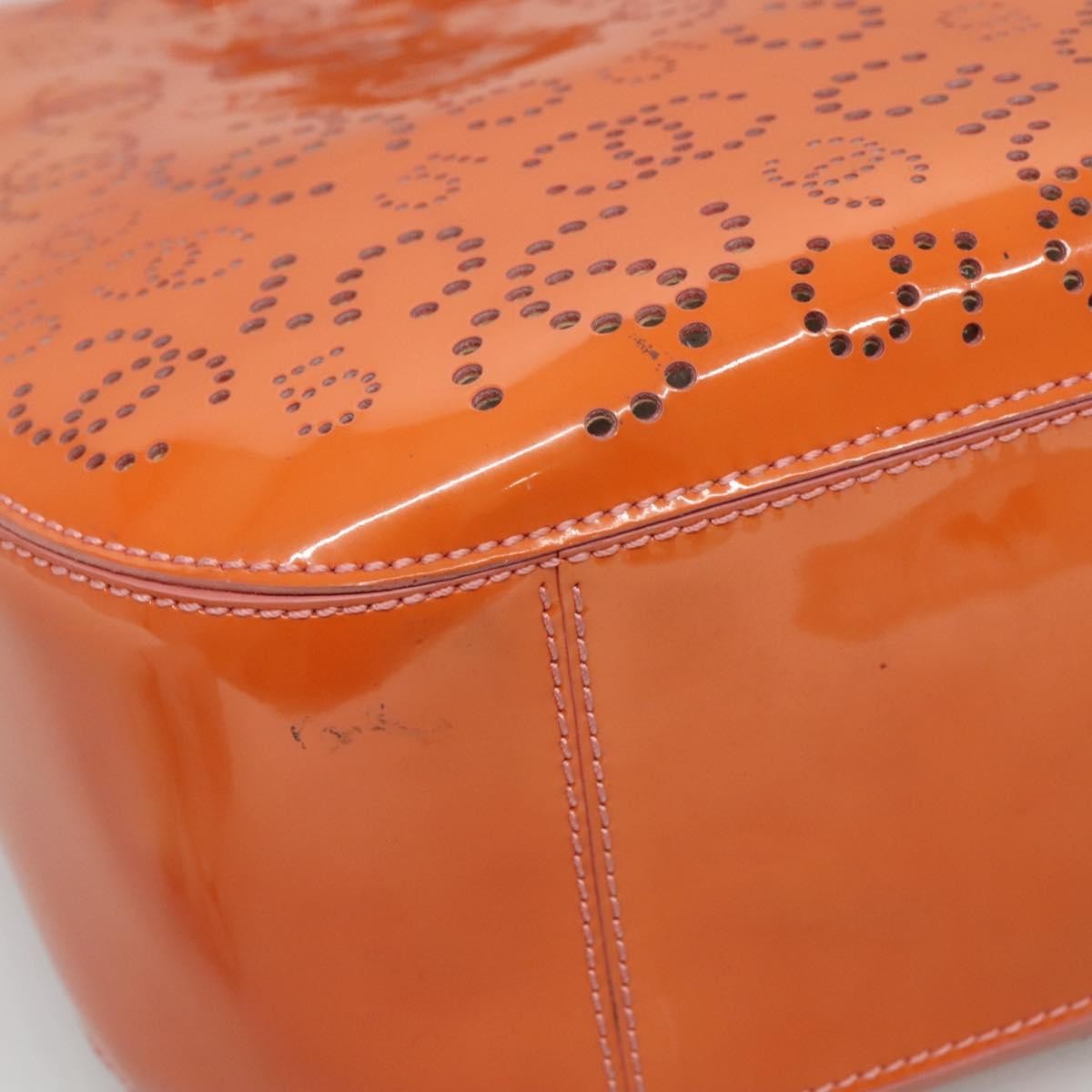 Chanel Cc No.5 Shopping Tote Perforated Patent Orange Patent_Leather Tote Bag Bag