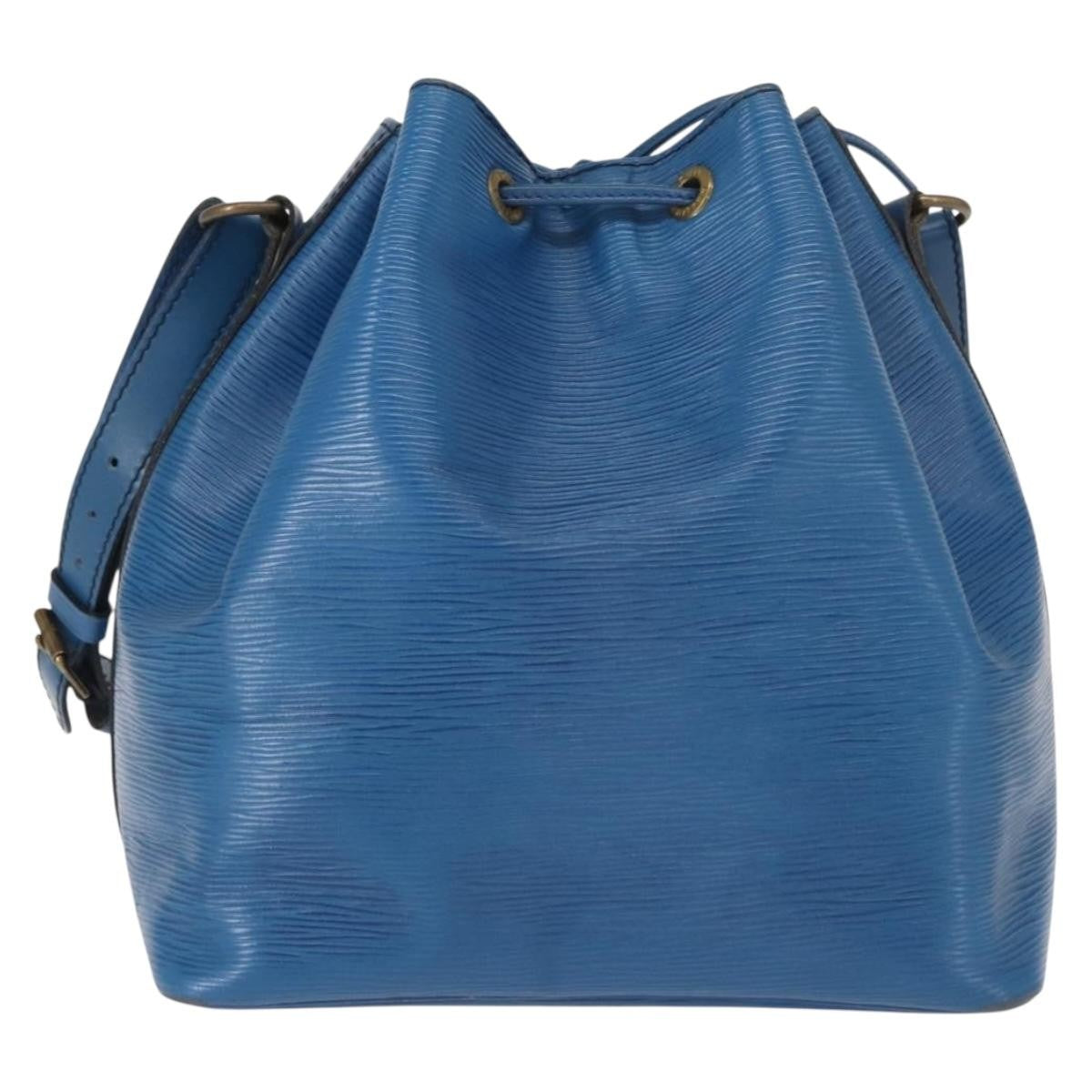 Louis Vuitton Petit Noe Handbag Epi Leather Blue Leather Shoulder Bag