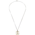 Chanel Cc Logo Pendant Necklace Metal Silver Silver_Plated Necklace Jewelry