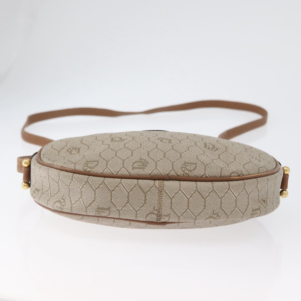 Christian Dior Vintage Honeycomb Shoulder Bag Canvas And Leather Beige Canvas Shoulder Bag Bag (Pre-Owned)