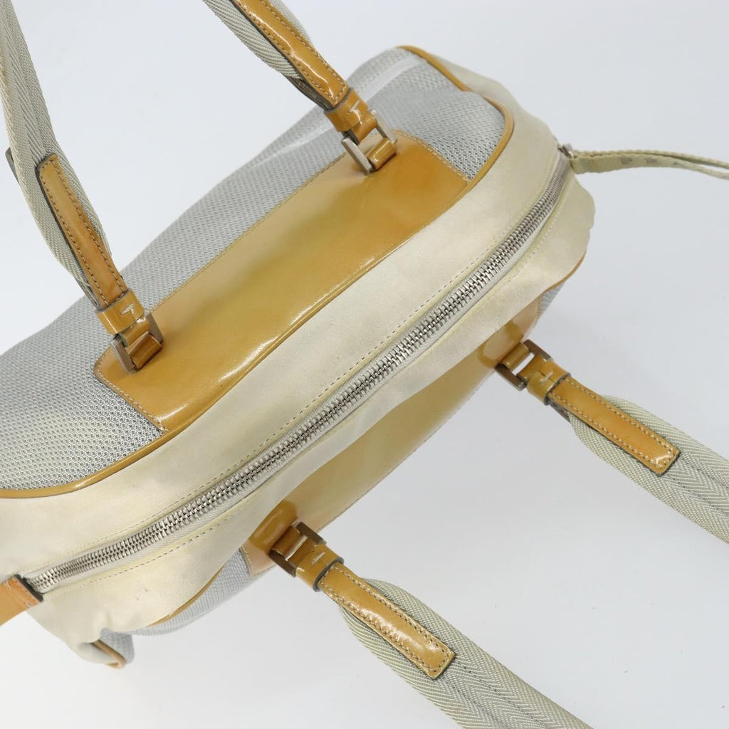 Prada Vintage Zip Handbag Tessuto Silver Nylon Handbag