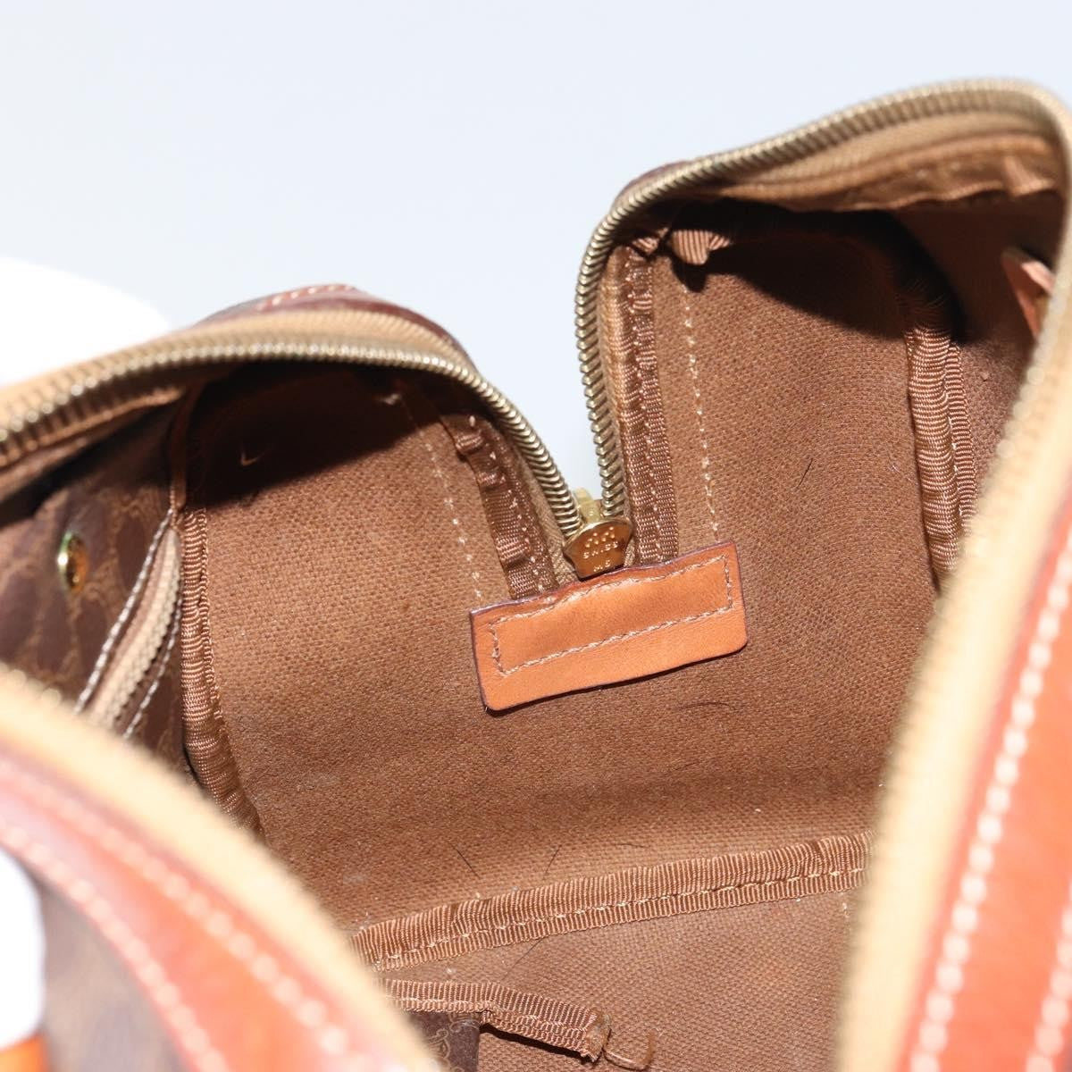 Celine Vintage Macadam Handbag Canvas And Leather Brown Canvas Handbag
