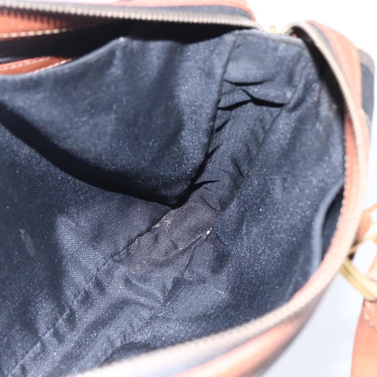 Fendi Vintage Pequin Convertible Boston Bag Coated Canvas Brown Canvas Handbag