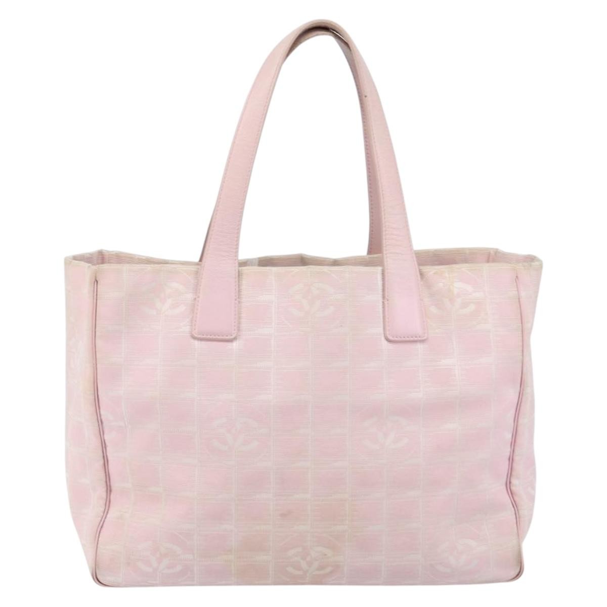 Chanel Travel Line Tote Nylon Pink Nylon Bag