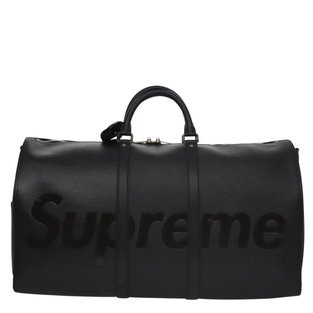 Louis Vuitton Keepall Bandouliere Bag Limited Edition Supreme Epi Leather Black Leather Bag
