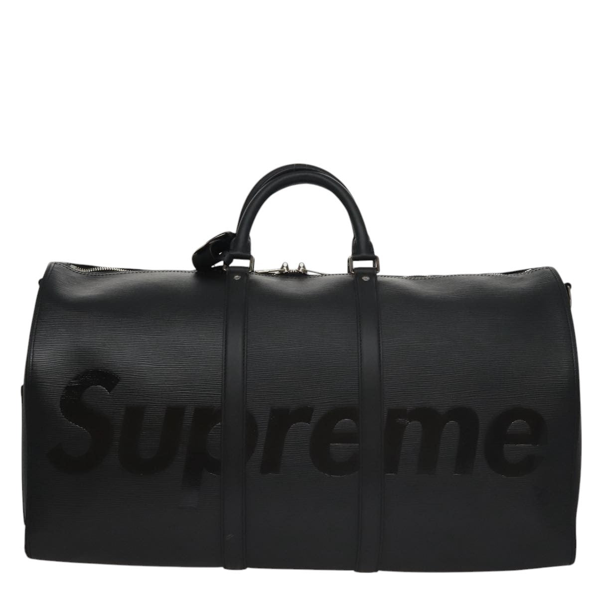 Louis Vuitton Keepall Bandouliere Bag Limited Edition Supreme Epi Leather Black Leather Bag