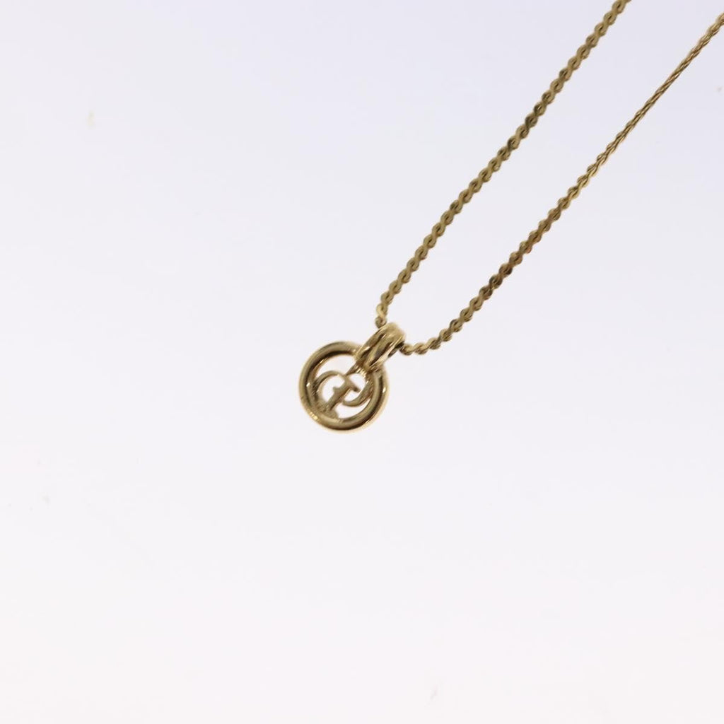 Christian Dior Cd Round Pendant Necklace Metal Gold Metal Jewelry (Pre-Owned)