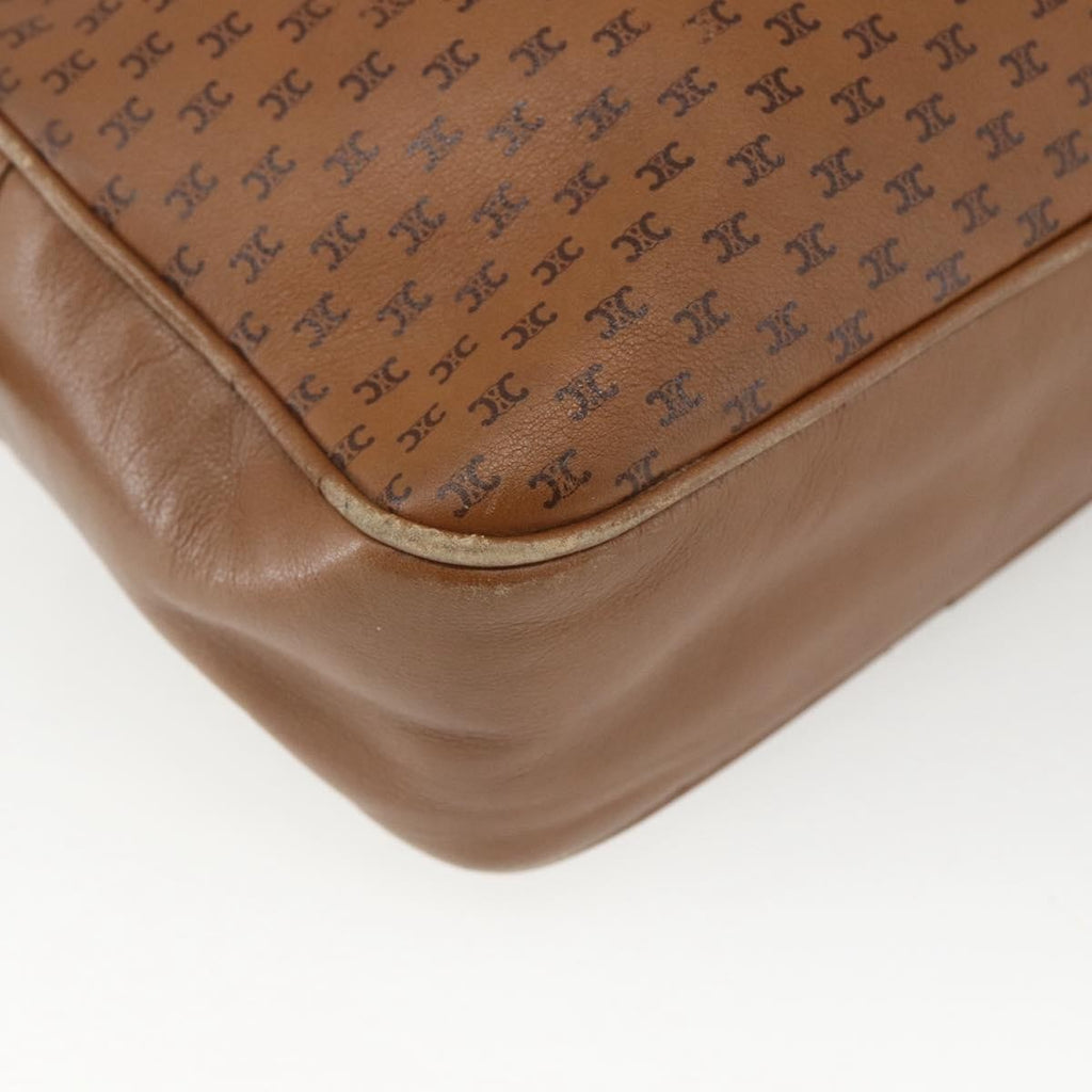 Celine Vintage Macadam Shoulder Bag Canvas And Leather Brown Canvas Shoulder Bag Bag